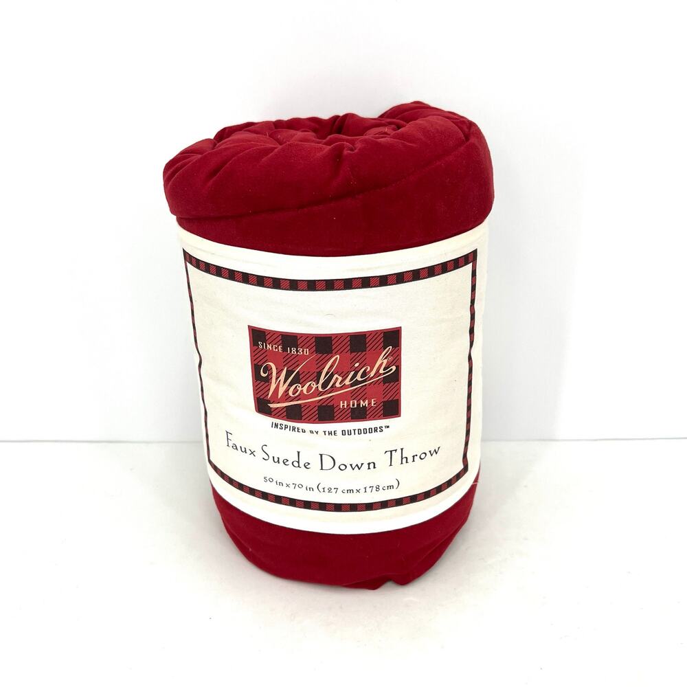 Woolrich Home faux suede down quilted throw blanket.